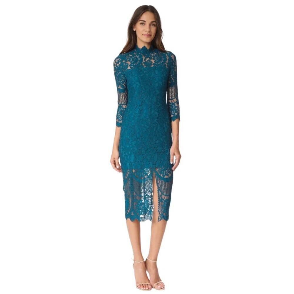 Yumi Kim Teal Lace Mini Dress